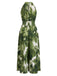 40er Ärmelloses Kleid mit Blumen und Batik