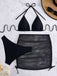 1940er Uni Halter Bikini Set & Häkel Cover-Up