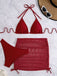 1940er Uni Halter Bikini Set & Häkel Cover-Up