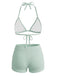 40er Bikini-Set & Shorts mit Neckholder und Triangle