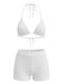 40er Bikini-Set & Shorts mit Neckholder und Triangle