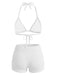 40er Bikini-Set & Shorts mit Neckholder und Triangle