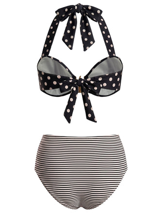 40er Bikini-Set mit Polka-Dots und Neckholder
