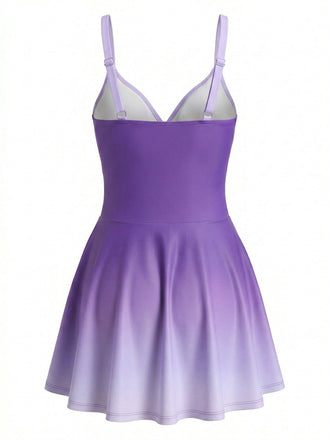 40er Badekleid mit Ombre und Gespiegelt