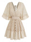 70er Kleid mit Spitzeneinsatz und Fledermausärmeln