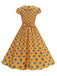50er Swingkleid mit Kappärmel und Polka-Dots