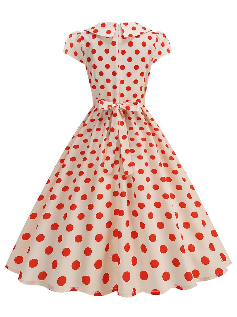 50er Swingkleid mit Kappärmel und Polka-Dots