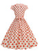 50er Swingkleid mit Kappärmel und Polka-Dots