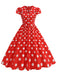 50er Swingkleid mit Kappärmel und Polka-Dots