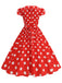 50er Swingkleid mit Kappärmel und Polka-Dots