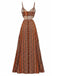 70er Boho Maxikleid mit Spaghettiträger
