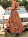 70er Boho Maxikleid mit Spaghettiträger
