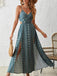 70er Boho Maxikleid mit Spaghettiträger