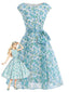 [Vorverkauf] 50er Swingkleid mit Bootskragen und Blumen