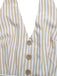 Beige 1950er Halfter Streifen Gerafft Taille Romper