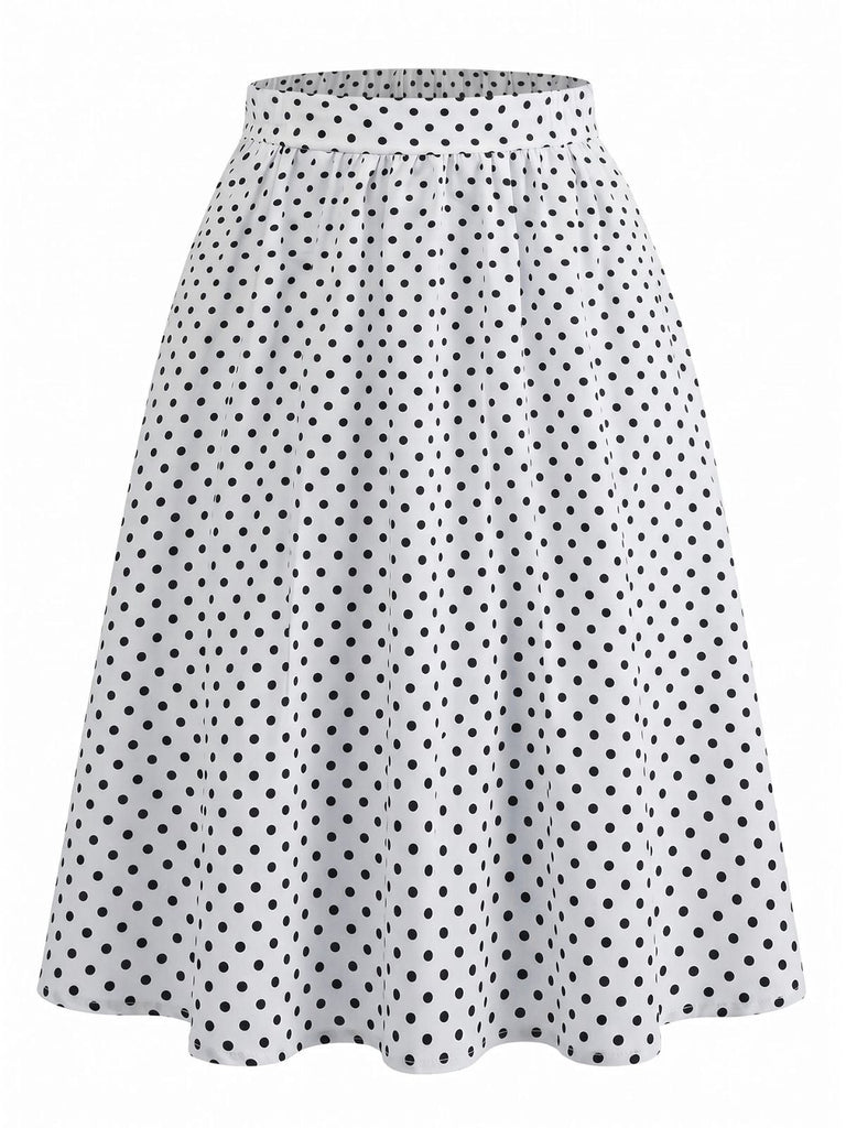 50er Rock mit Elastische Taille und Raffung