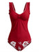50er Tankini-Set mit Blumen und Rüschen