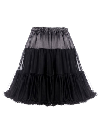 Schwarzer 50er Petticoat mit Rüschen
