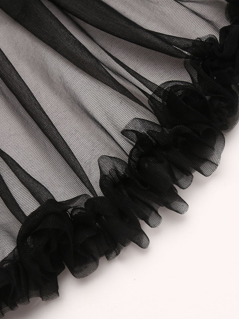 Weißer 50er Petticoat mit Rüschen