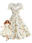 50er Swingkleid mit Rosen und Herzausschnitt