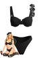 50er Bikini-Set mit 3D-Rose