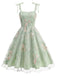 50er Kleid mit Blumen und Stickerei