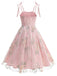50er Kleid mit Blumen und Stickerei