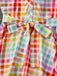 Mehrfarbiges 40er Kleid mit Kurzarm und Karo