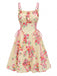 50er Vintage Swingkleid mit Blumen und Schnürung