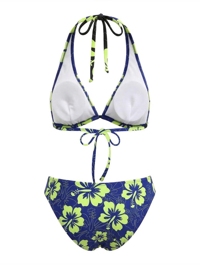 Tropischer Bikini mit Blumenmuster aus den 1960er Jahren – Vintage-Mode, Retro-Stil