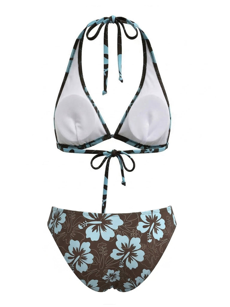 Tropischer Bikini mit Blumenmuster aus den 1960er Jahren – Vintage-Mode, Retro-Stil