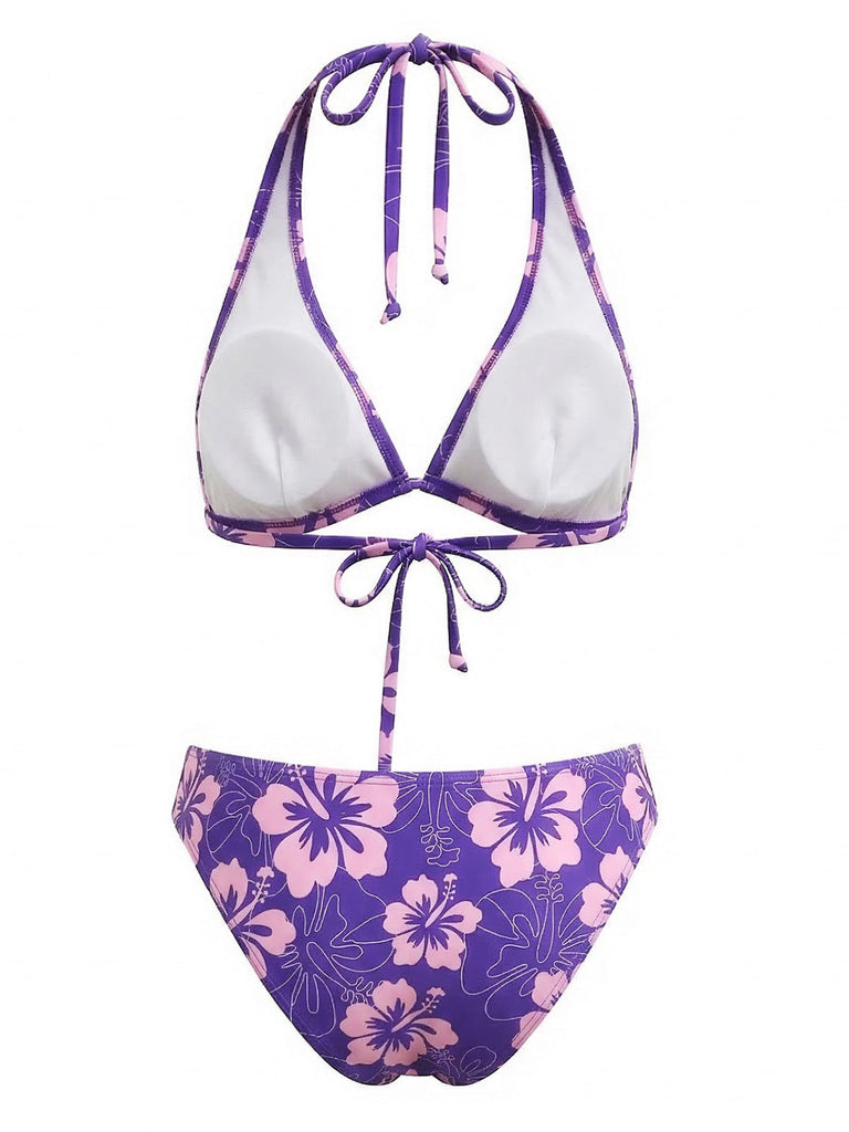 Tropischer Bikini mit Blumenmuster aus den 1960er Jahren – Vintage-Mode, Retro-Stil