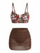 60er Tankini-Set mit Blumen und Hohe Taille