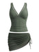 60er Netz-Tankini-Set mit V-Ausschnitt und gerafft