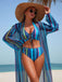 60er Bikini-Set & Shorts & Cover-Up mit Schnürung und Streifen