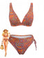 70er Bohemian Bikini-Set mit Ditsy-Blumen und V-Ausschnitt