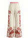 70er Hose mit Blumen und Hohe Taille