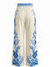 70er Hose mit Blumen und Hohe Taille