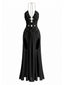70er Netz-Maxikleid mit Neckholder und Cut-outs
