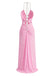 70er Netz-Maxikleid mit Neckholder und Cut-out