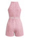 70er Romper mit Neckholder und Blumen