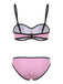 70er Bikini-Set & Shorts mit Spaghettiträger und Farbblock