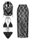 80er Uni-Bikini-Set & Spitzen-Cover-Up