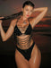 80er Bikini-Set & Shorts mit Neckholder und Schnürung