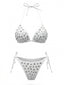 80er Triangel-Bikini-Set mit Strass und Neckholder
