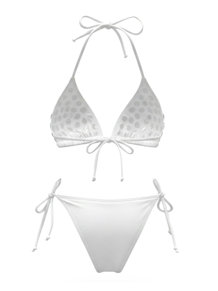 80er Bikini-Set & Shorts mit Neckholder und Triangle