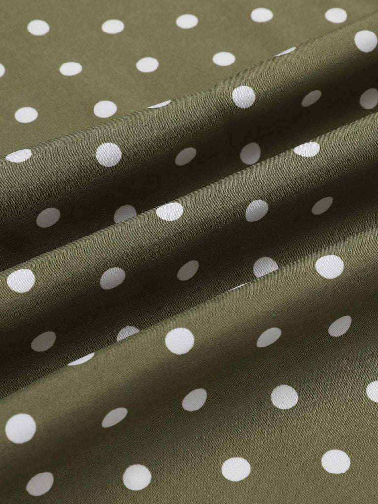 Grün 1930er Polka Dot Gürtel Jumpsuit