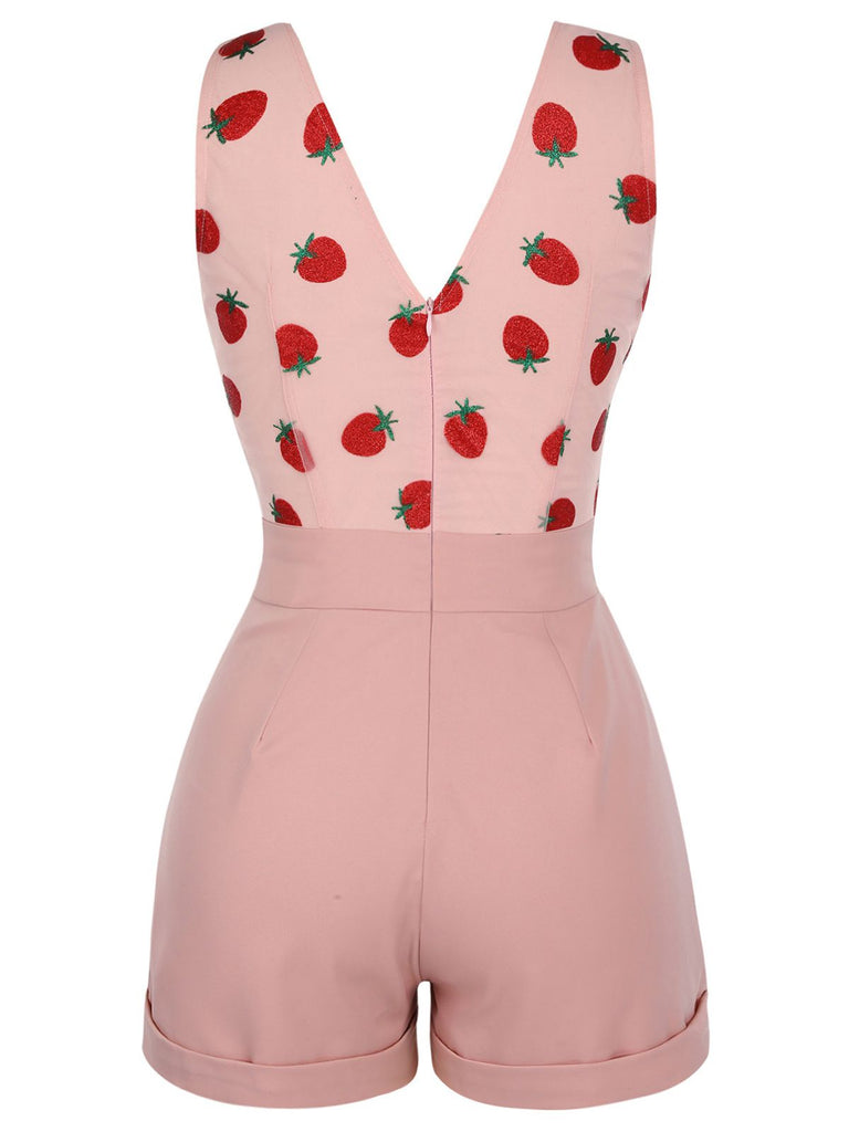 STRAWBERRY PINK PATCHWORK SPITZEN STRAMPLER