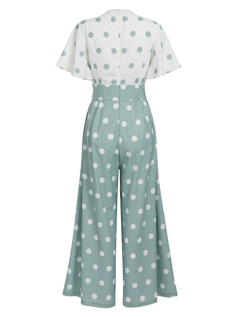 GRÜN-WEISS GEPOLSTERTER JUMPSUIT