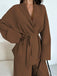 2PCS 1960er Solide Schnürung Blazer & Hose Set